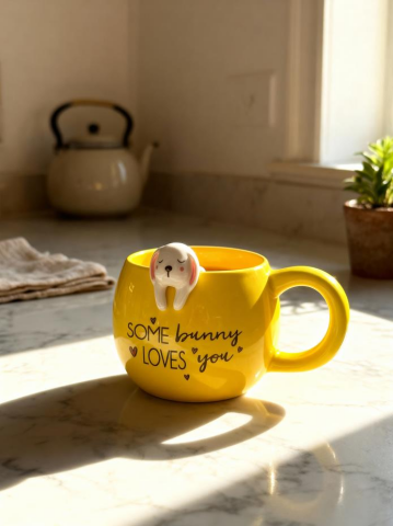 Tavşan Figürlü Seramik Kupa 350 ml