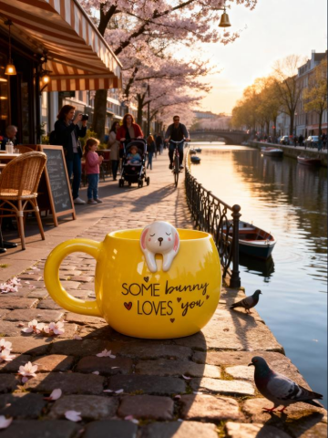 Tavşan Figürlü Seramik Kupa 350 ml