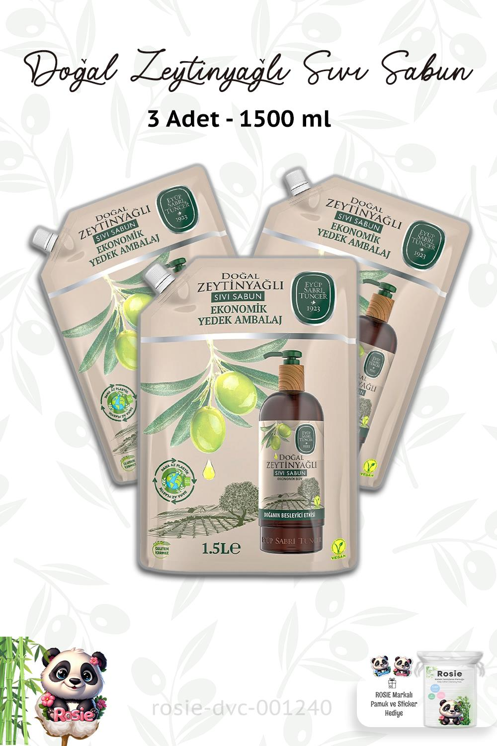 3 Adet Est Sıvı Sabun Yedek 1500 Ml ve ROSIE