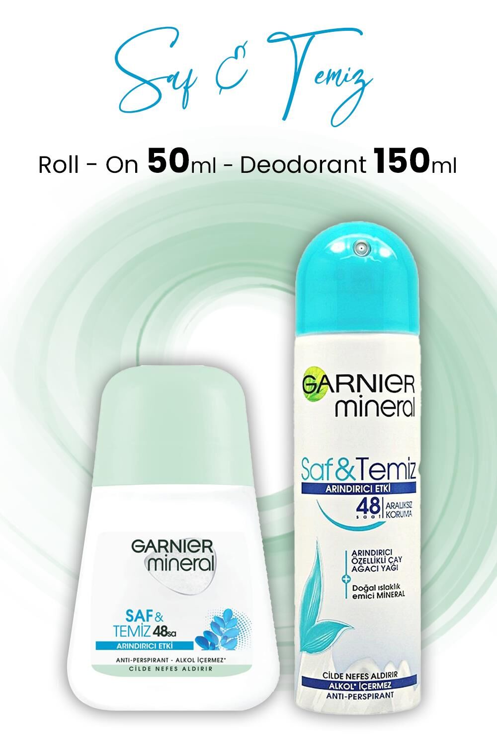 Garnier Mineral Saf ve Temiz Roll-On 50 ml ve Deodorant 150 ml