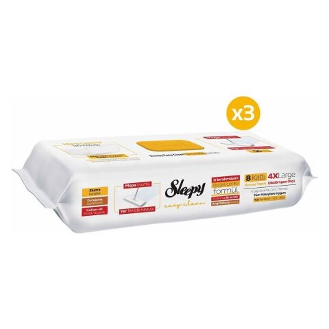 Sleepy Easy Clean Arap Sabunu Katkılı Mopa Uyumlu Yer Temizlik Havlusu 3X50 (150 Yaprak)