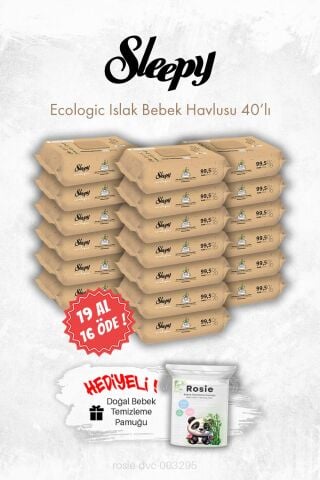 Ecologic Yenidoğan Islak Bebek Havlusu 19 AL 16 ÖDE 40'lı ve ROSIE