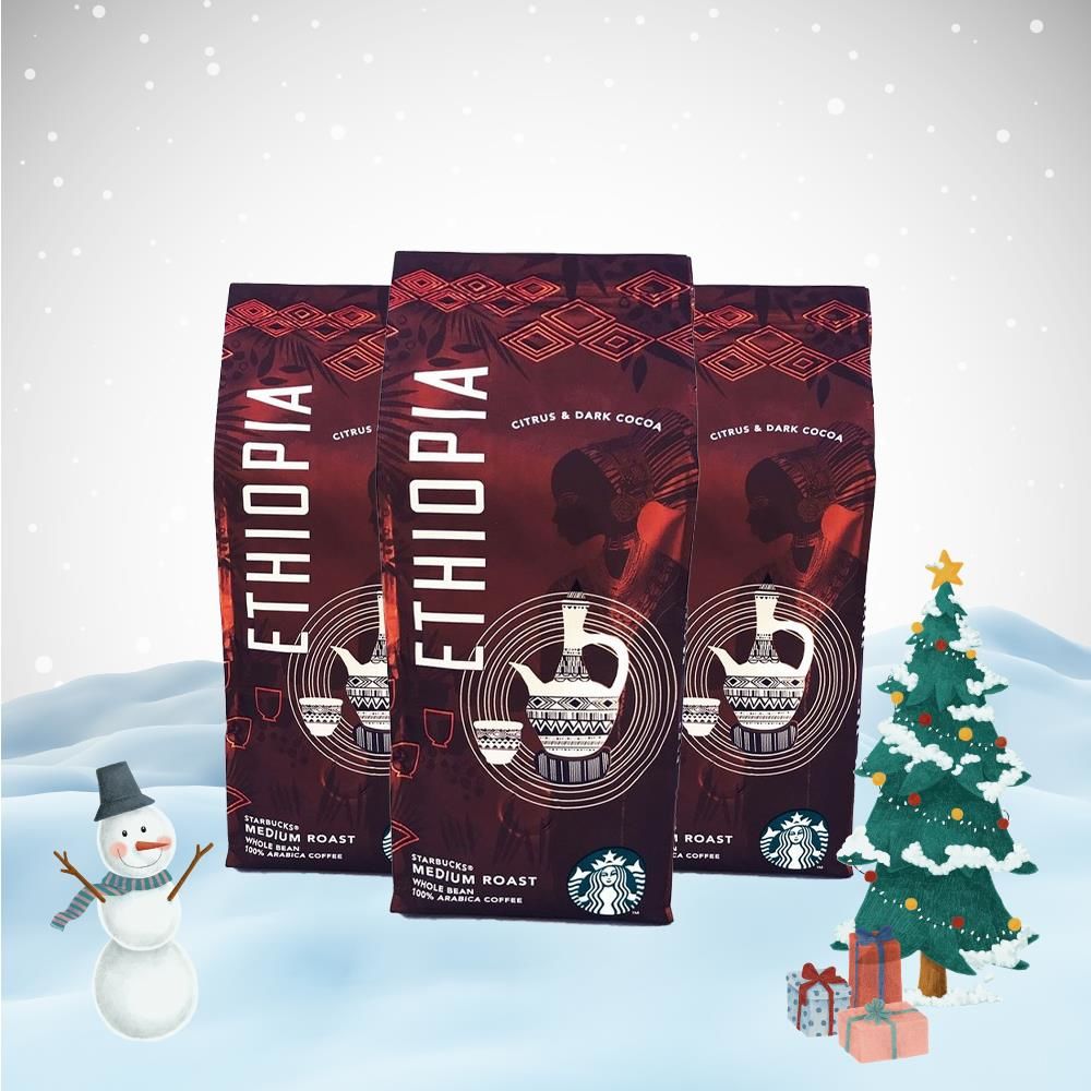 Starbucks Yılbaşı Paketi Ethiopia Arabica Çekirdek Kahve 250 Gr x 3