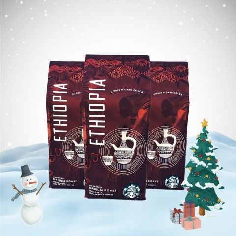 Starbucks Yılbaşı Paketi Ethiopia Arabica Çekirdek Kahve 250 Gr x 3