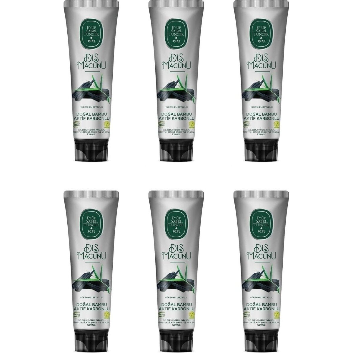 Eyüp Sabri Tuncer Doğal Bambu Aktif Karbonlu Diş Macunu 6 Adet 90ML