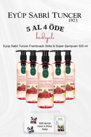 Eyüp Sabri Tuncer Frambuazlı Sirke & Süper Şampuan 500 ml 5 Al 4 Öde ve Rosie Pamuk