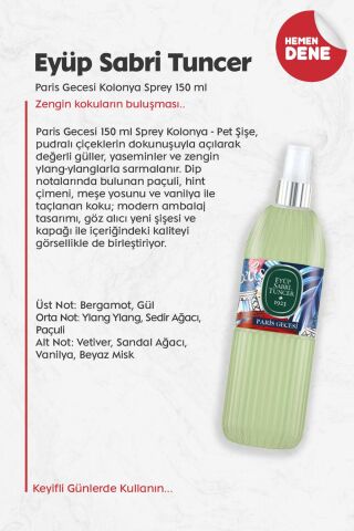 Eyüp Sabri Tuncer Paris Gecesi Kolonya Sprey 150 ml