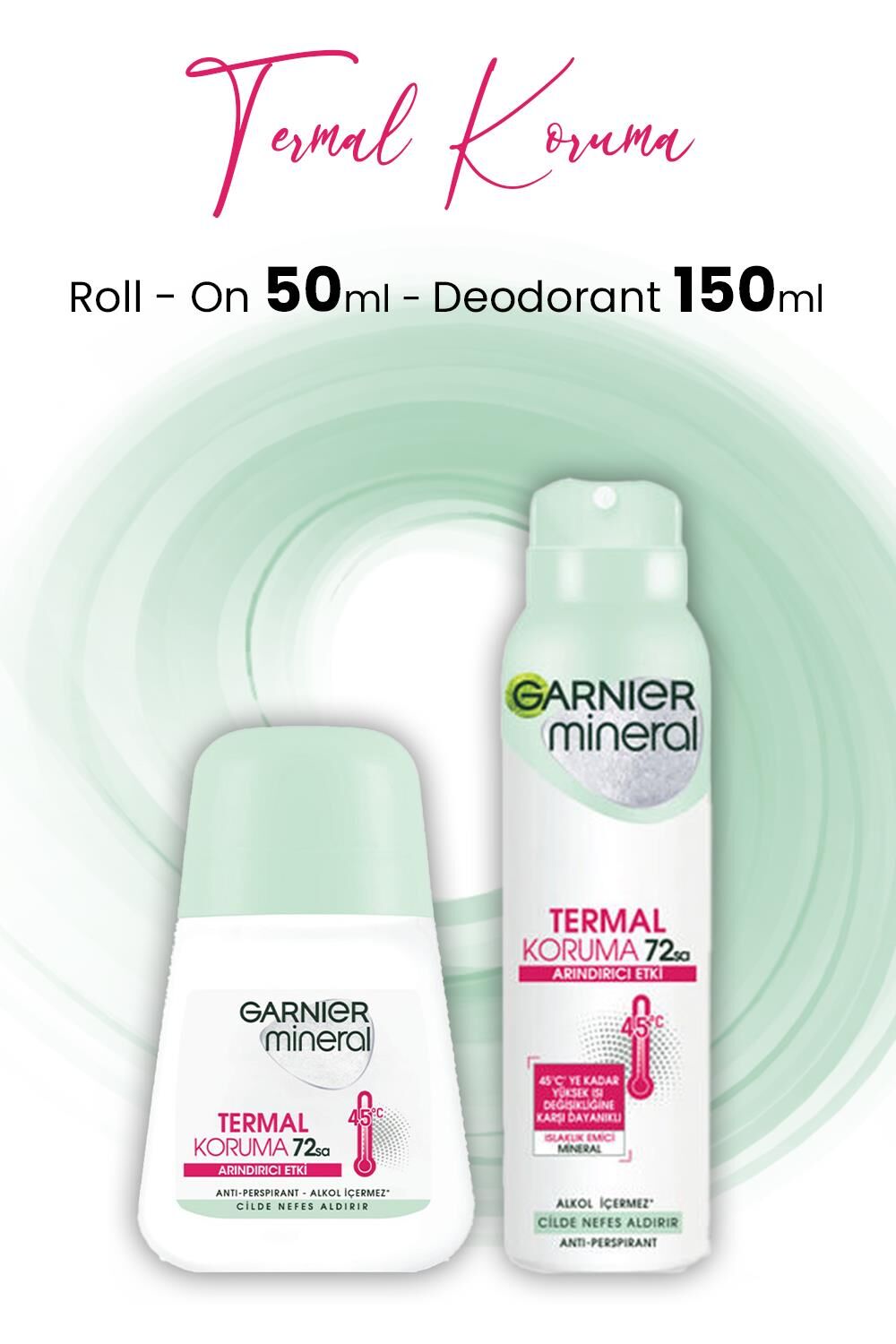 Garnier Mineral Termal Koruma Roll-On 50 ml ve Deodorant 150 ml