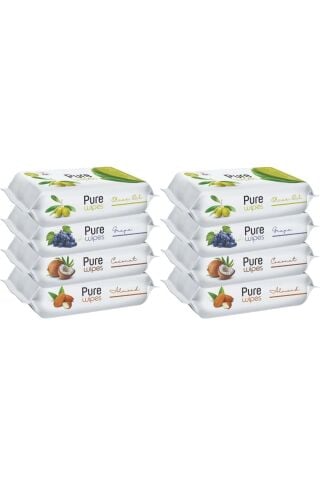 Pure Baby Wipes Meyveli Islak Havlu Mendil 50 Yaprak 8 Li Set (400 YAPRAK) (MEYVELİ)