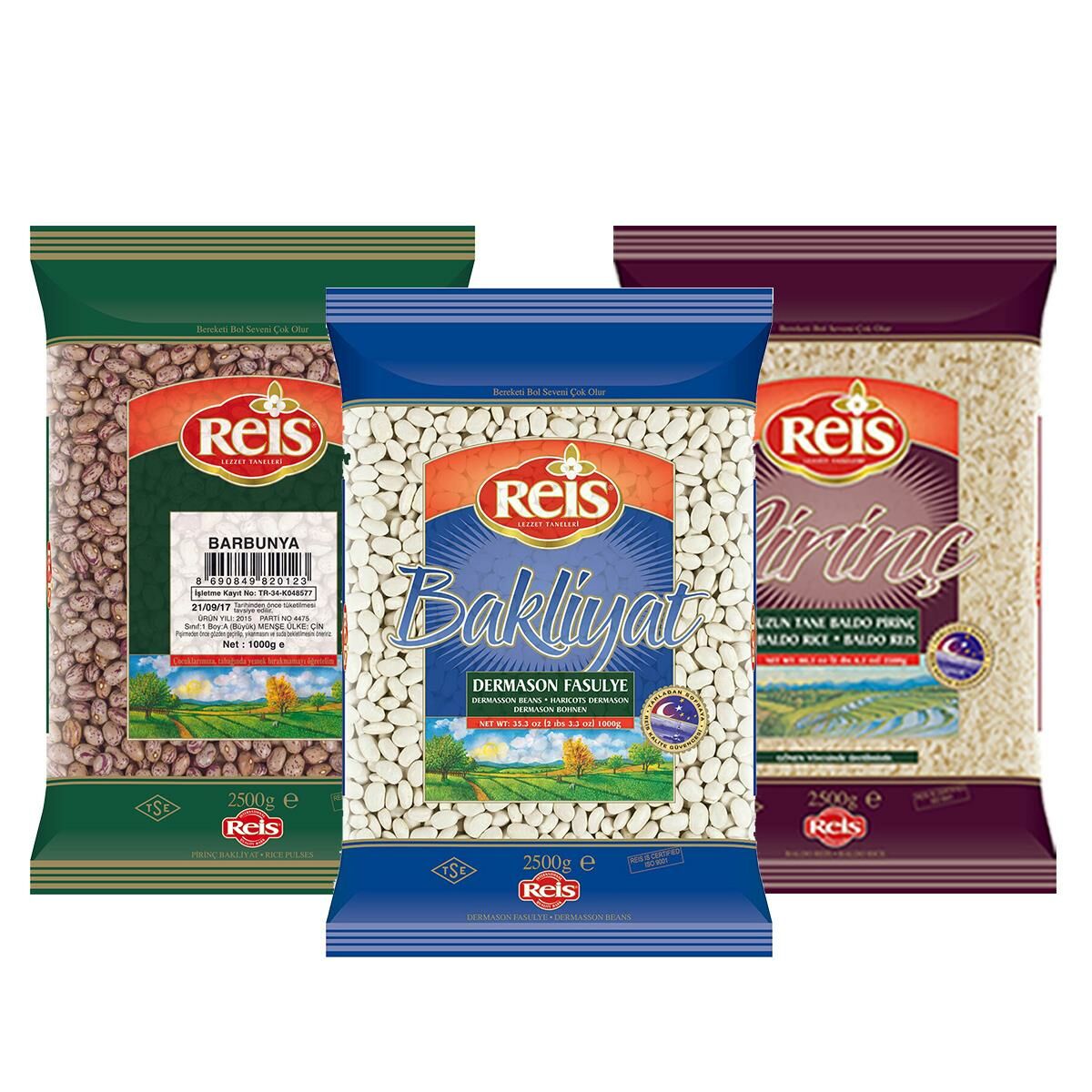 Reis Barbunya, Baldo Pirinç ve Dermason Fasulye 2,5 Kg