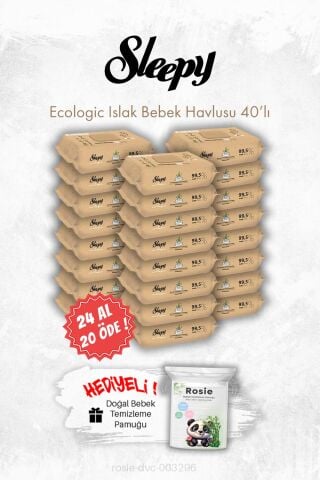 Ecologic Sleepy Yenidoğan Islak Bebek Havlusu 24 AL 20 ÖDE 40'lı ve ROSIE