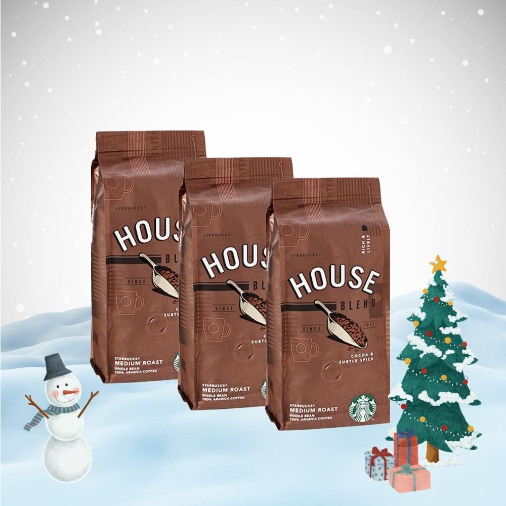 Starbucks Yılbaşı Paketi House Blend Çekirdek Kahve 250 G x 3