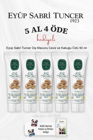 Eyüp Sabri Tuncer Diş Macunu Ceviz ve Kabuğu Özlü 90 ml 5 Al 4 Öde ve Rosie Pamuk
