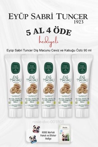 Eyüp Sabri Tuncer Diş Macunu Ceviz ve Kabuğu Özlü 90 ml 5 Al 4 Öde ve Rosie Pamuk