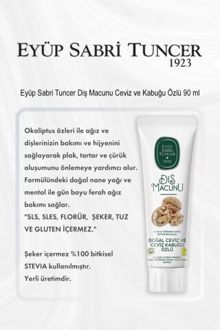 Eyüp Sabri Tuncer Diş Macunu Ceviz ve Kabuğu Özlü 90 ml 5 Al 4 Öde ve Rosie Pamuk
