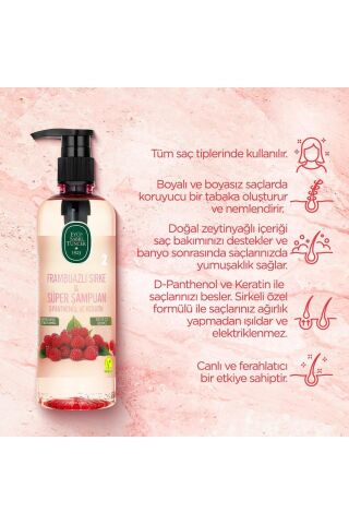 Frambuazlı Sirke & Süper Şampuan 500 Ml X 4 Adet