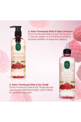Frambuazlı Sirke & Süper Şampuan 500 Ml X 4 Adet