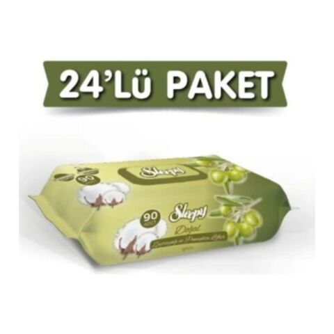 Sleepy Zeytinyağlı Islak Havlu 90'lı Islak Mendil, Havlu 24X90 2160 Yaprak