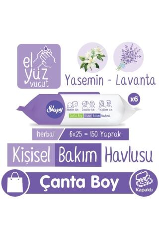 Sleepy Herbal Kişisel Bakım Havlusu Çanta Boy 6x25 (150 Yaprak)