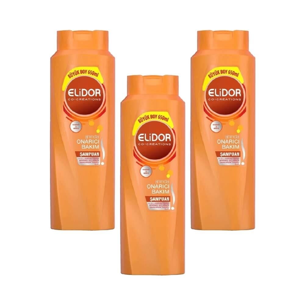 Elidor Anında Onarıcı Bakım Şampuan 650 ml x 3