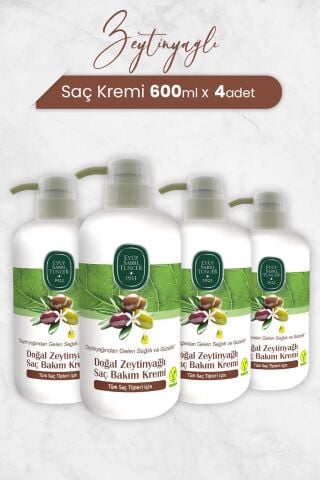 Eyüp Sabri Tuncer Doğal Zeytinyağlı Saç Kremi 600 ml x 4 Adet