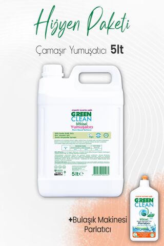 Green Clean Bitkisel Bulaşık Makinesi Parlatıcı Portakal 500 ml ve Çamaşır Yumuşatıcı 5 lt