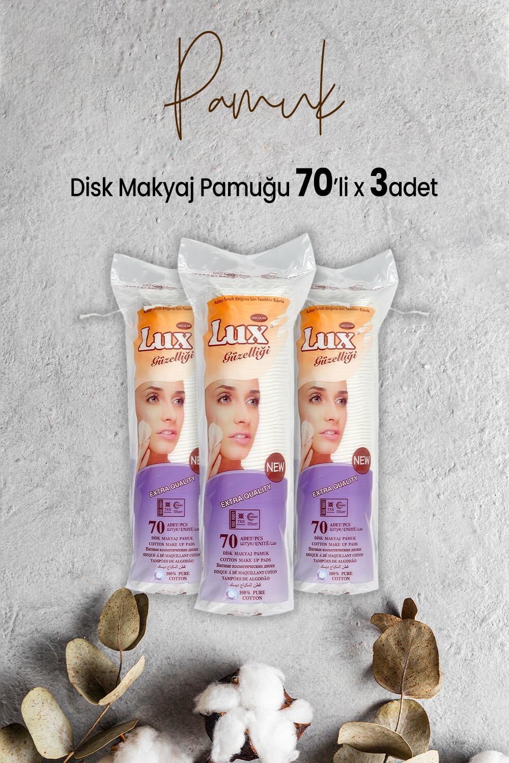 Lux Disk Makyaj Pamuğu 70'li x 3 Adet