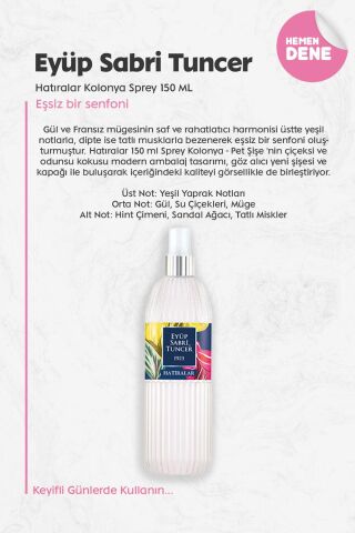 Eyüp Sabri Tuncer Hatıralar Kolonya Sprey 150 ML
