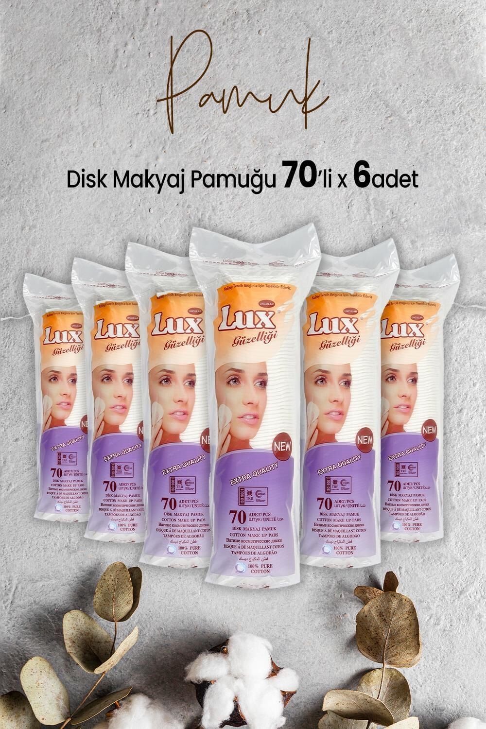 Lux Disk Makyaj Pamuğu 70'li x 6 Adet