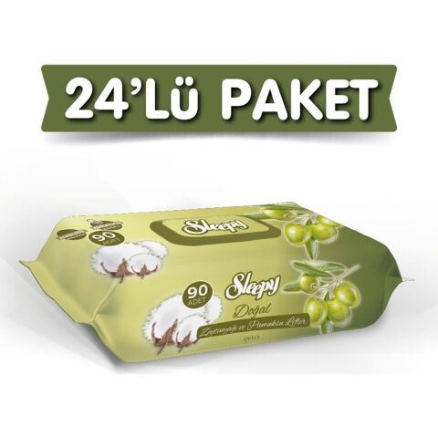 Sleepy Doğal Zeytinyağlı Islak Havlu Mendil 24'lü 2160 Yaprak