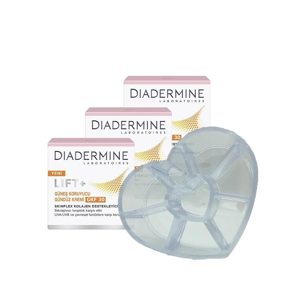 Diadermine Lift+ Protection Kırışıklık Karşıtı Güneş Koruyucu Gündüz Kremi Spf 30 50 ml x 3 ve Diadermine Makyaj Düzenleyici Hediyeli