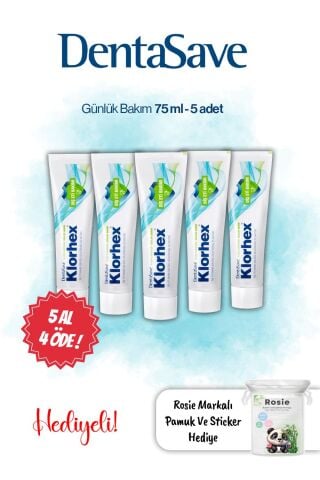 Dentasave 5 AL 4 ÖDE Klorhex Diş Macunu Günlük Bakım 75 ml ve Rosie