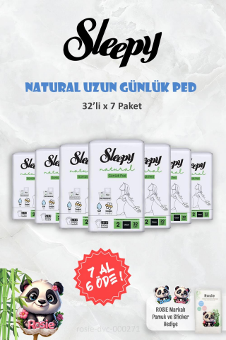 7 AL 6 ÖDE Sleepy Natural Ultra Hassas Günlük Ped Uzun 32 Adet ve ROSIE