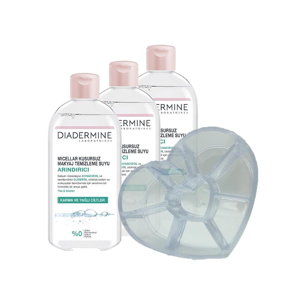 DIADERMINE Arındırıcı Micellar Kusursuz Makyaj Temizleme Suyu 400 ml x 3 ve Diadermine Makyaj Düzenleyici Hediyeli