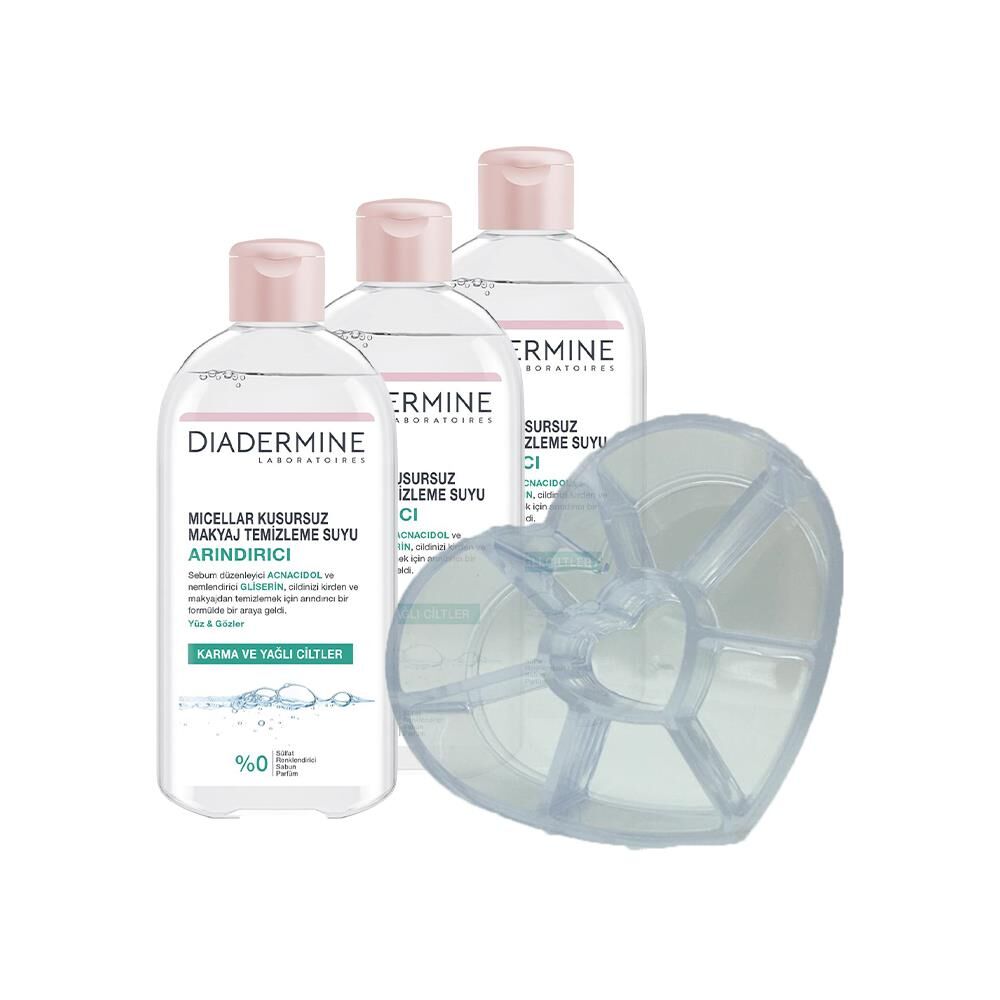 DIADERMINE Arındırıcı Micellar Kusursuz Makyaj Temizleme Suyu 400 ml x 3 ve Diadermine Makyaj Düzenleyici Hediyeli