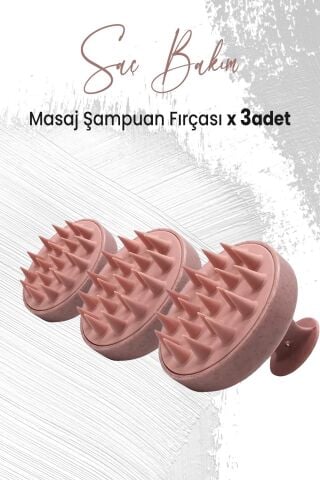Düvenci Toptan Yumuşak Silikonlu Masaj Şampuan Fırçası Pembe x 3 Adet