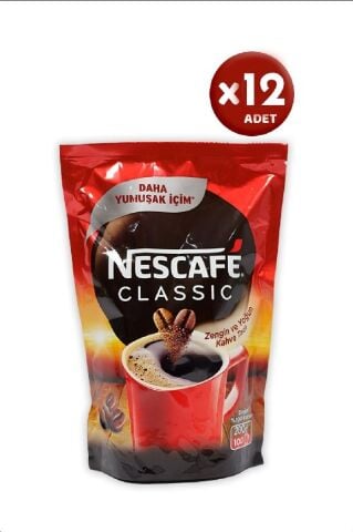 Nescafe Classic 200 gr Poşet x 12 Adet