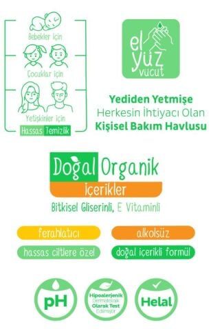 Sleepy 7 Paket, Herbal Bakım Havlusu Natural 25'li ve ROSIE Koku