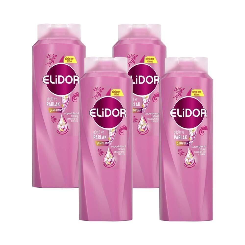 Elidor Superblend Saç Bakım Şampuanı Güçlü Ve Parlak Saçlar 650 ML x 4