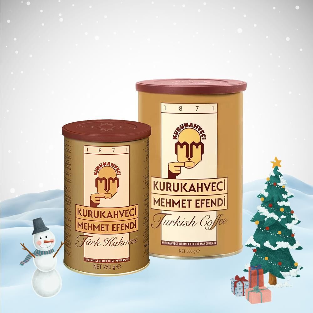 Kurukahveci Mehmet Efendi Yılbaşı Paketi Türk Kahvesi 250 Gr ve 500 gr