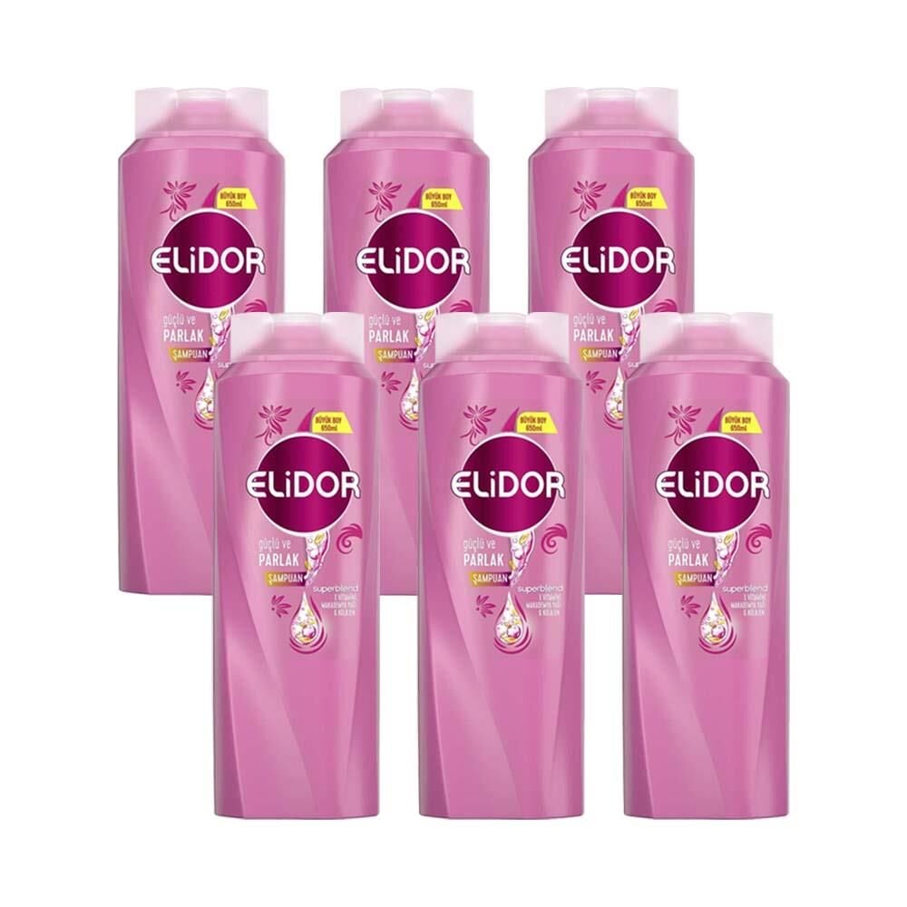 Elidor Superblend Saç Bakım Şampuanı Güçlü Ve Parlak Saçlar 650 ML x 6
