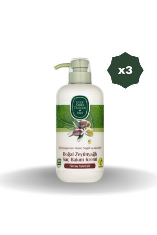 Eyüp Sabri Tuncer Doğal Zeytinyağlı Saç Kremi 600 ML - (3 ADET)