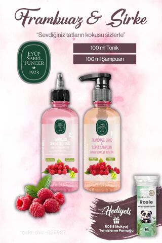 Eyüp Sabri Tuncer Sirke Frambuaz Saç Toniği  ve Şampuan 100 ml, ROSIE makyaj pamuğu