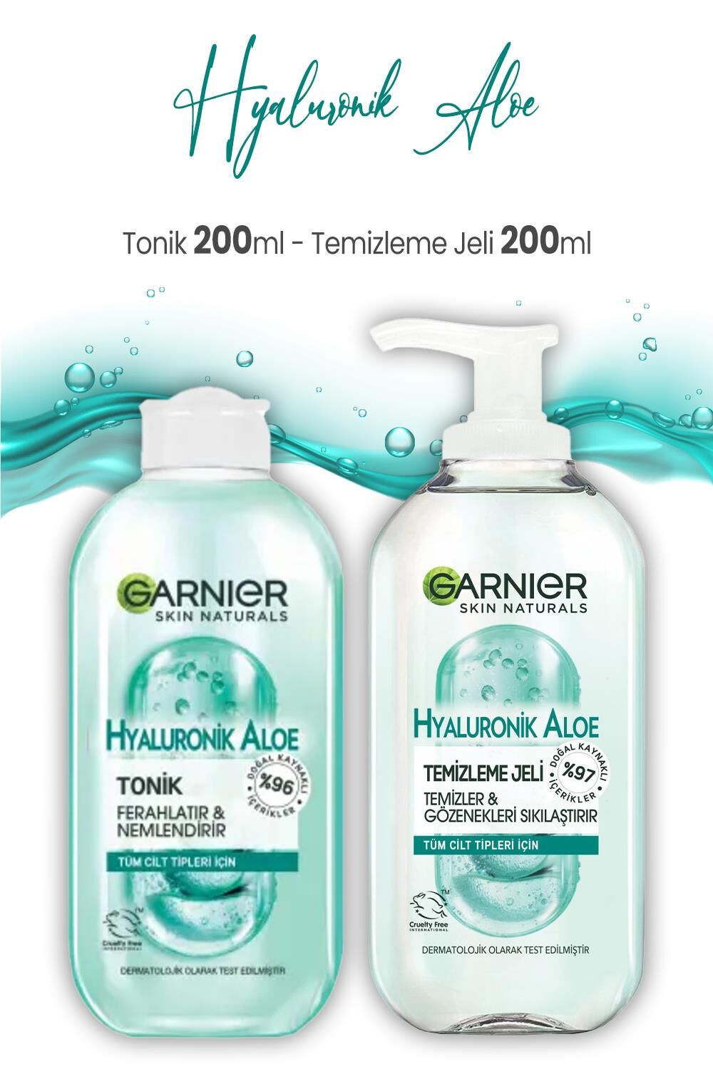 Garnier Hyaluronik Aloe Tonik 200 ml ve Temizleme Jeli 200 ml