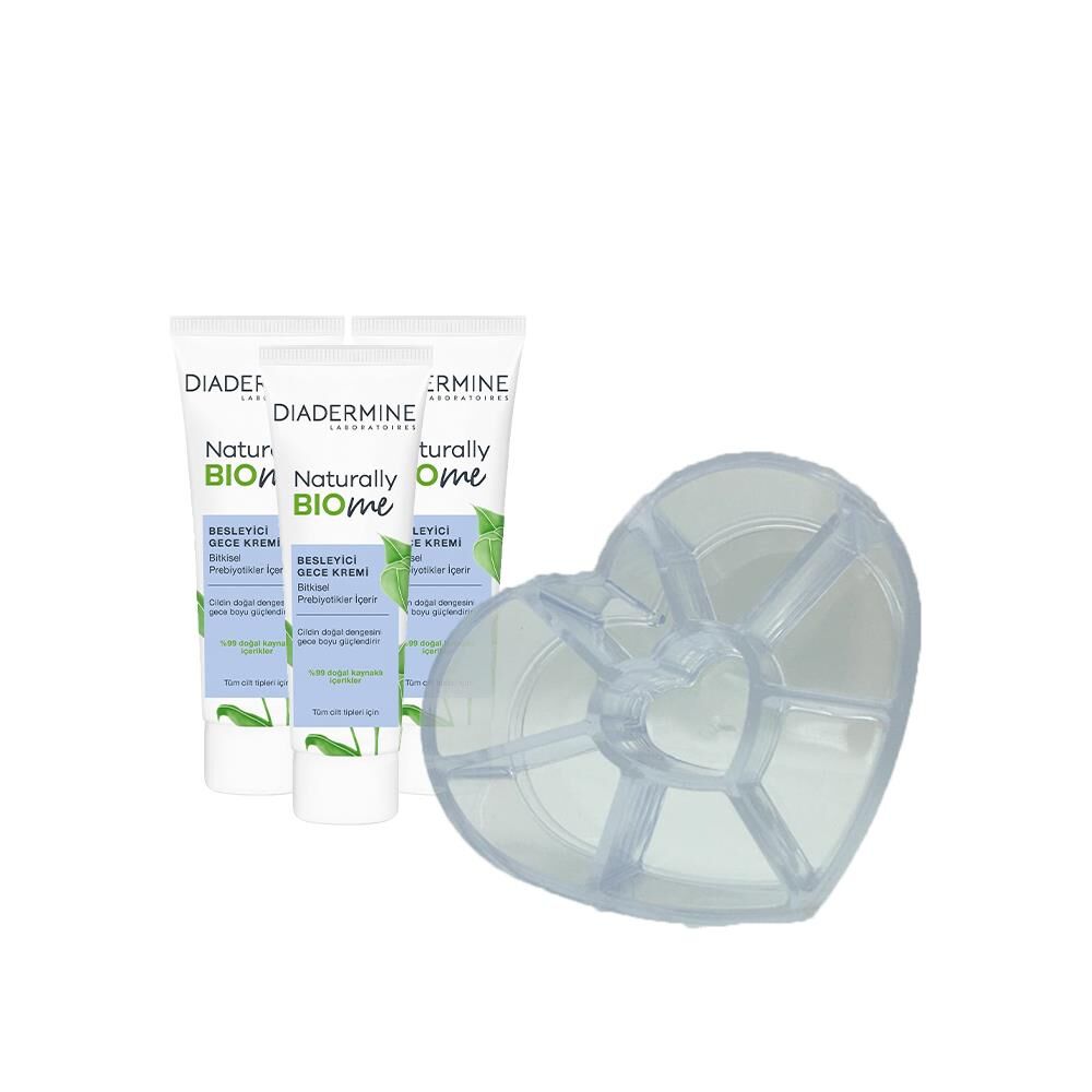 Diadermine Naturally Bio Me Besleyici Gece Kremi 50 ml x 3 ve Diadermine Makyaj Düzenleyici Hediyeli