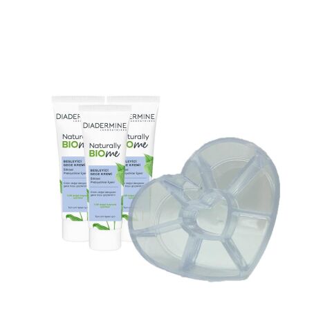 Diadermine Naturally Bio Me Besleyici Gece Kremi 50 ml x 3 ve Diadermine Makyaj Düzenleyici Hediyeli