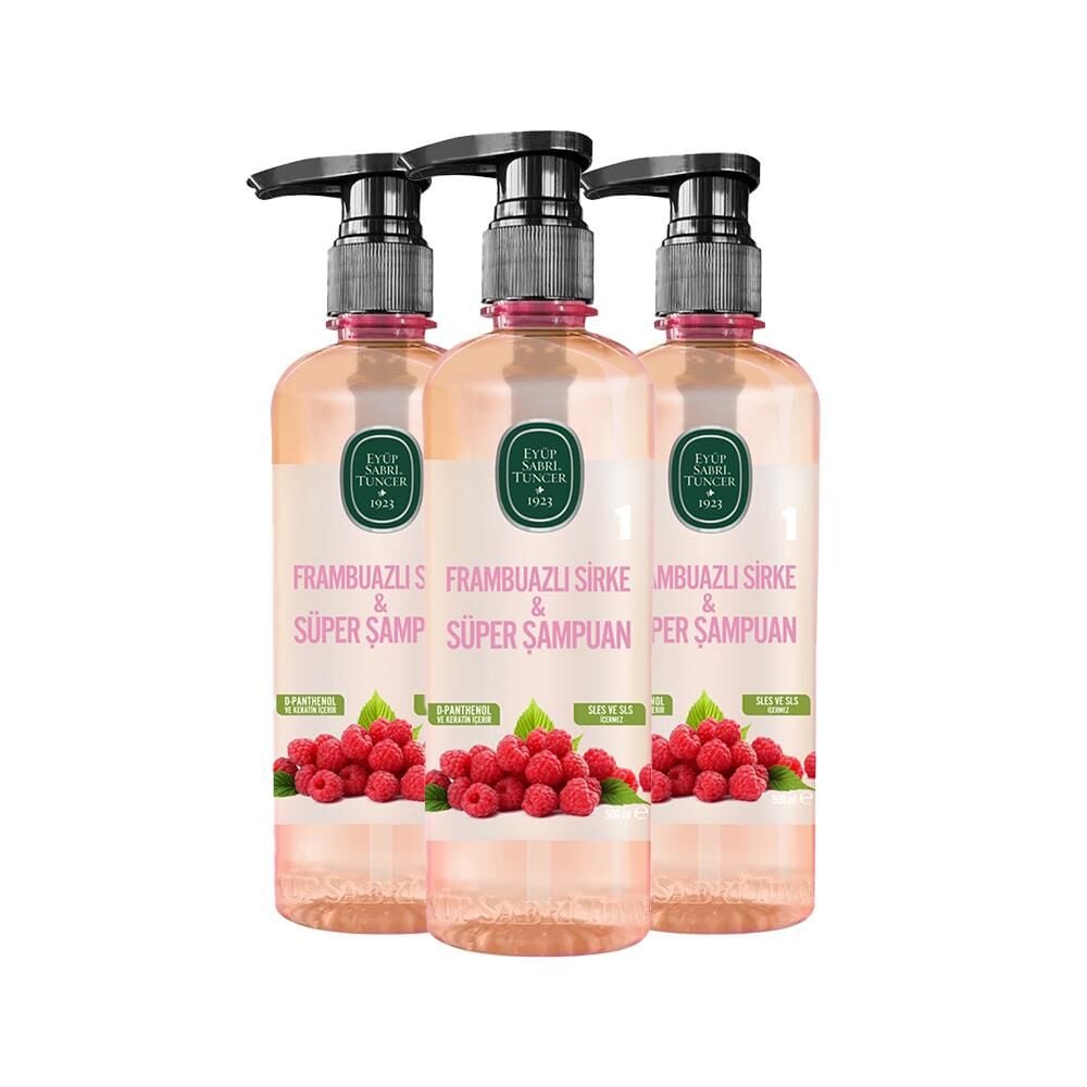 Eyüp Sabri Tuncer Frambuazlı Sirke & Süper Şampuan 500 ml x 3