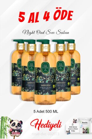 Night Oud Sıvı Sabun 500 ML 5 Al 4 Öde ve Rosie Pamuk