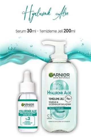 Garnier Süper Serum Dolgunlaştıran Hyaluronik Aloe 30 ml ve Temizleme Jeli 200 ml