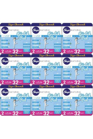 Sleepy Natural Günlük Ped Uzun 288 Adet Süper Ekonomik